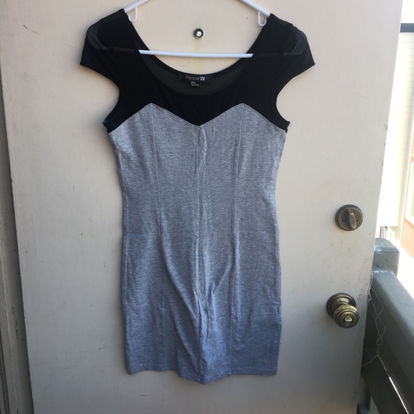Forever 21 Black and Gray Mini Dress - Picture 1 of 4